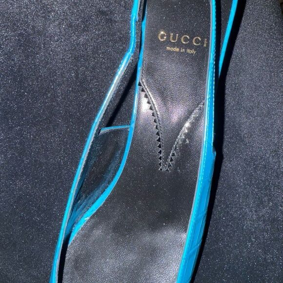 Brand new GUCCI 
Calfskin Crocodile Print Square Slingback Pumps size 41 - Picture 8 of 16